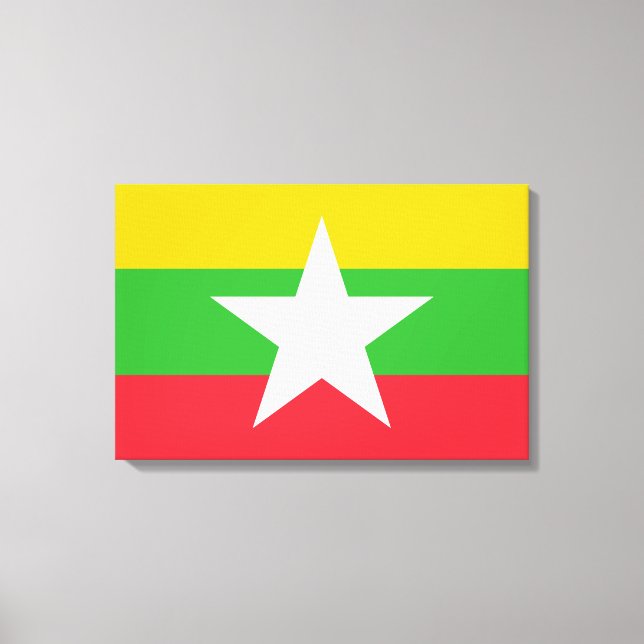 Toile Drapeau du Myanmar (Birmanie) (Recto)