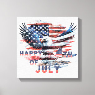 Toile Drapeau et aigle des États-Unis. Indépendance