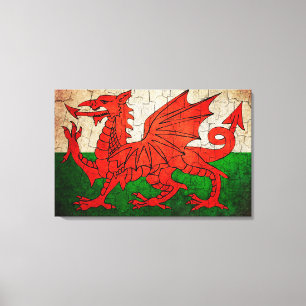 Toile Drapeau gallois fissuré