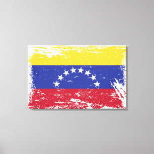 Toile Drapeau grunge du Venezuela