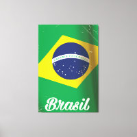 Drapeau national de Brasil affiche de voyage