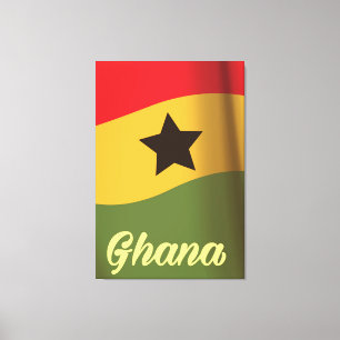 Toile Drapeau national du Ghana affiche de voyage de sty