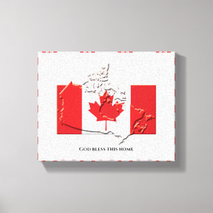 Toile Drapeau patriotique personnalisé du CANADA