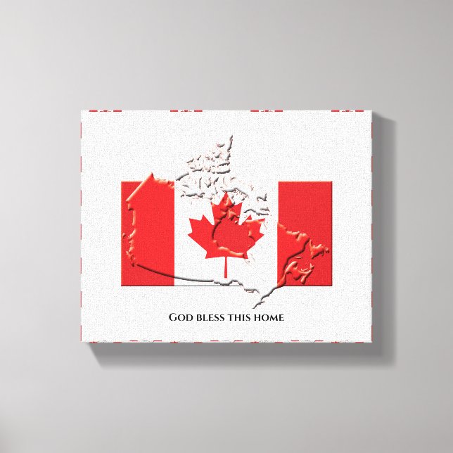 Toile Drapeau patriotique personnalisé du CANADA (Recto)
