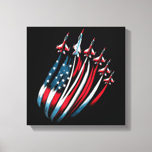 Toile Drapeau Patriotique USA Jets Boys 4 juillet