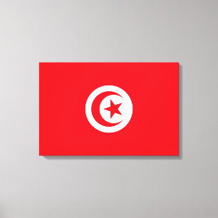 Toile Drapeau tunisien (Tunisie) (Croissant islamique)