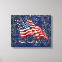 Drapeau vintage américain avec feux d'artifice Par
