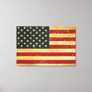 Toile Drapeau Vintage américain Grunge