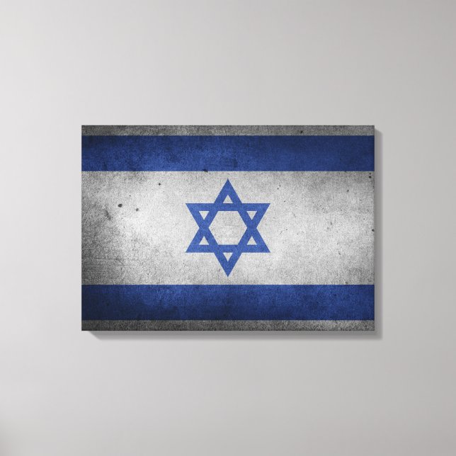 Toile Drapeau Vintage déchiré d'Israël (Recto)