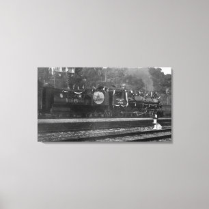 Toile Drapeaux américains de l'émetteur du train