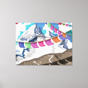 Toile Drapeaux de prière de l'Himalaya népalais affiche 
