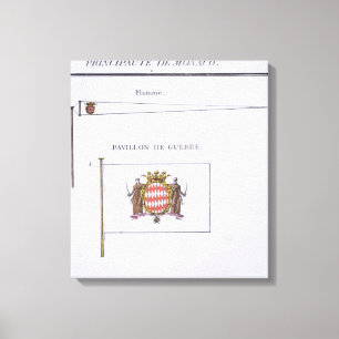 Toile Drapeaux du Monaco, d'un livre français des