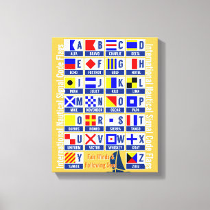 Toile Drapeaux nautiques d'alphabet
