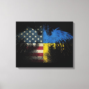 Toile Drapeaux ukrainiens américains