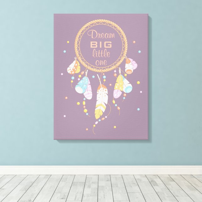 Toile Dreamcatcher de la tribu Boho sur citation violett (Insitu (Plancher de Bois))