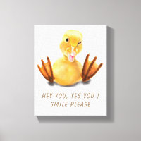 Drôle Canard Joué Wink Canvas Imprimer Sourire