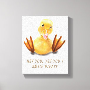 Toile Drôle Canard Joué Wink Canvas Imprimer Sourire