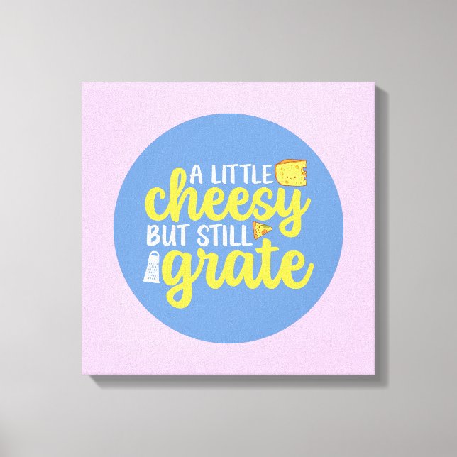Toile Drôle Cheesy Mais Grate Pastel Couleur Mur Art (Recto)
