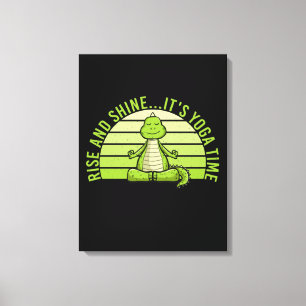 Toile Drôle crocodile mignon faisant du yoga. amusant yo