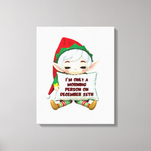 Toile Drôle Elfe de Noël Canvas Mur Art