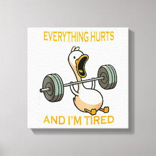 Toile Drôle gymnase canard Citer tout fait mal et je sui