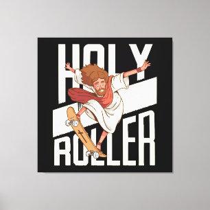 Toile Drôle Jésus patin à roulettes Holy Roller