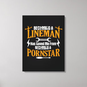 Toile Drôle Lineman Père Homme Câble électrique Linéaire