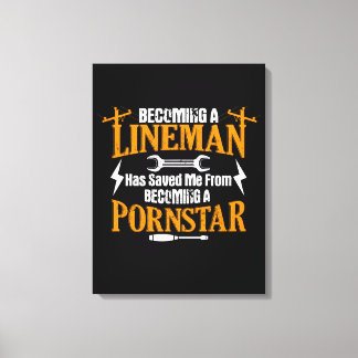 Toile Drôle Lineman Père Homme Câble électrique Linéaire