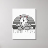 Drôle loup mignon faisant du yoga. drôles de yoga