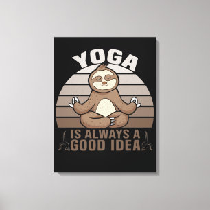 Toile Drôle mignon paresse faire du yoga. drôle pose yog
