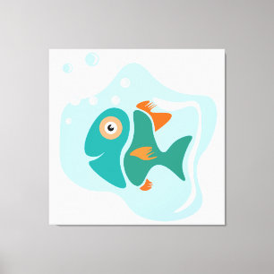 Toile Drôle Poisson élégant