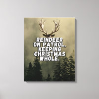 Drôle Renard de Noël Canvas Mur Art