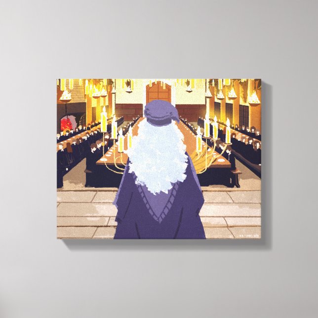 Toile Dumbledore Parlant dans la grande salle Hogwarts (Recto)