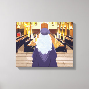Toile Dumbledore parlant dans le Grand Hall de Poudlard