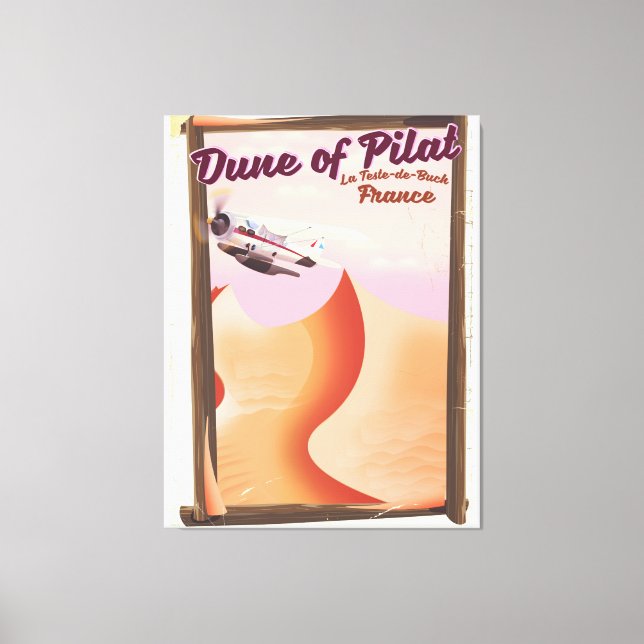 Toile Dune de Pilat, Dunes affiche de voyage France vint (Recto)
