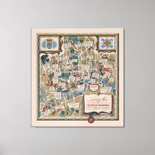 Toile Dunlop map- Literary Landmarks de Londres