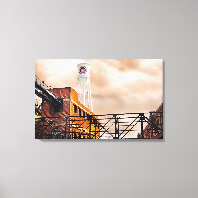 Toile Durham Caroline du Nord Photo Lucky Strike Tower (Recto)