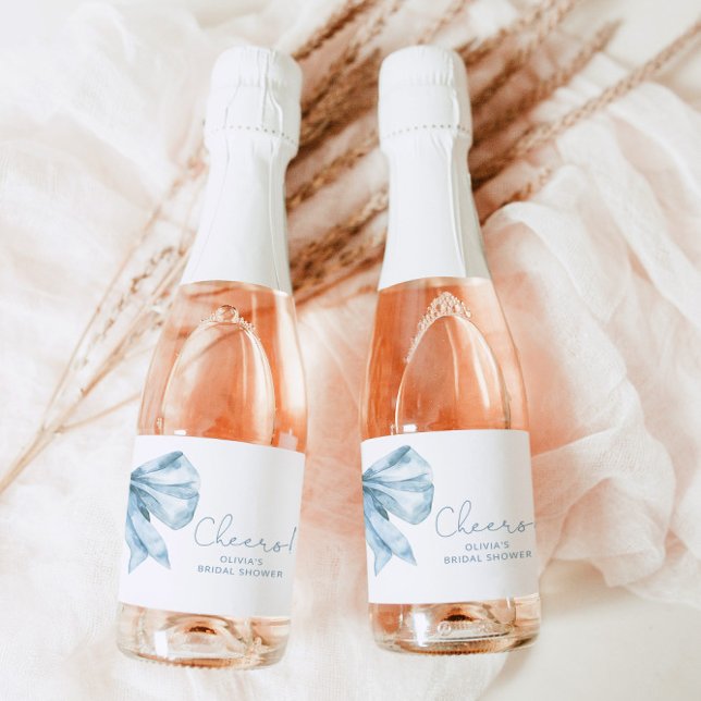 Toile Dusty Blue Bow minimalistisches Brautparty (Von Creator hochgeladen)