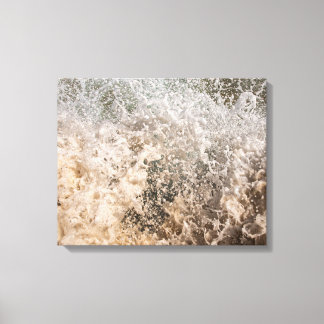 Toile Dynamic Ocean Waves and Sea Foam Abstract
