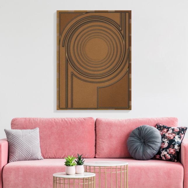 Toile Earthly Vortex: Modern 3D Minimalist Boho Art (Insitu(Salon))