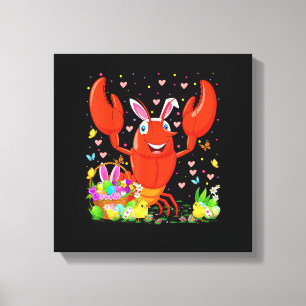 Toile Easter Crawfish Bunny Oeuf Chasse Crawfish Pâques