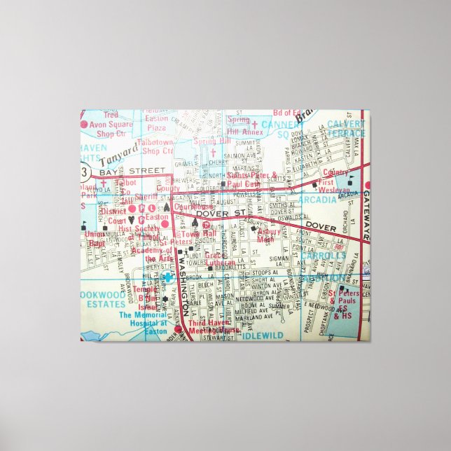 Toile EASTON, MD Carte Vintage (Recto)
