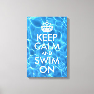 Toile Eau de piscine bleue Gardez votre calme et continu