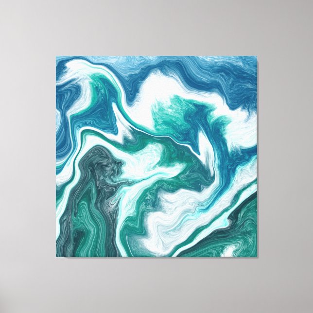 Toile Eau turquoise turquoise et bleue Marbre océanique (Recto)