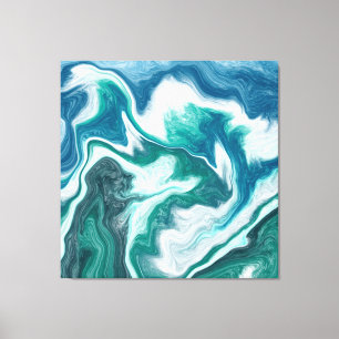 Toile Eau turquoise turquoise et bleue Marbre océanique