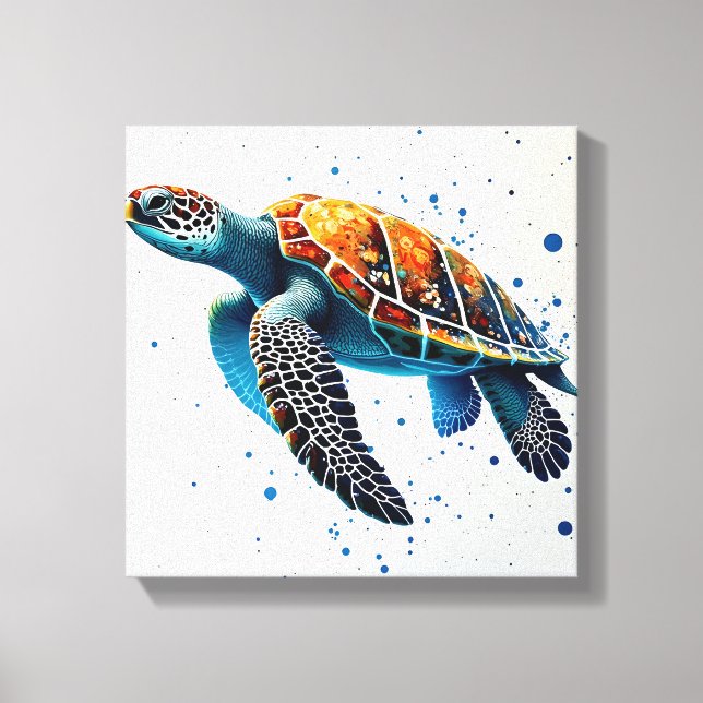 Toile Eaux calmes : Célébrez les tortues marines avec l' (Recto)