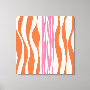 Toile Ebb et flux - rose, orange et crème