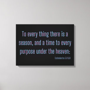 Toile Ecclésiaste 3:1 Bible Verse KJV Wall Art