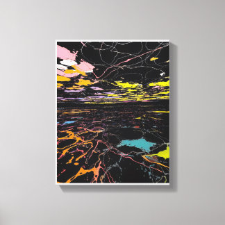 Toile Éclaboussure de couleur la nuit