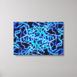 Toile Éclair électrique néon bleu Tesla Coil